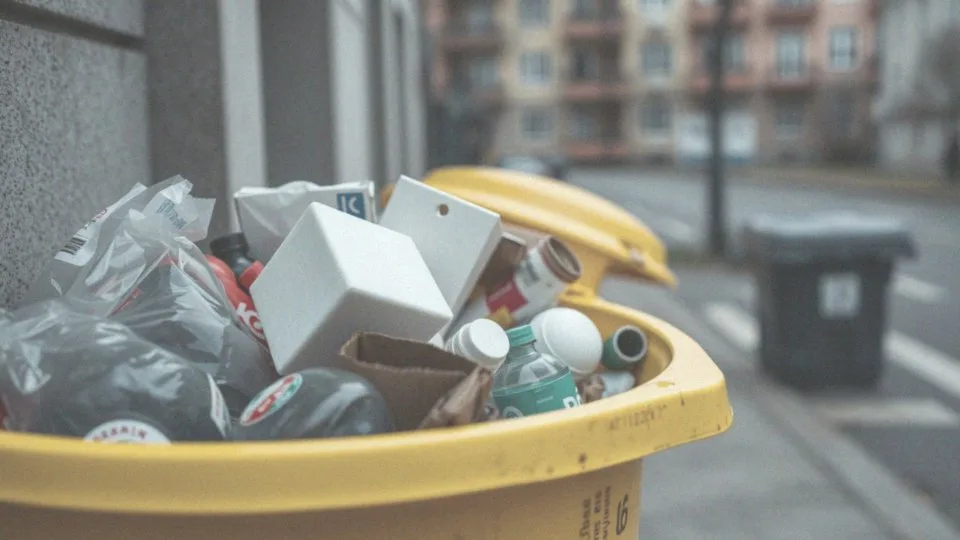 Czy czysty styropian powinien być wrzucany do żółtego pojemnika?